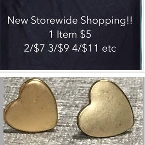 NEW 10mm Gold Heart Stud Earrings